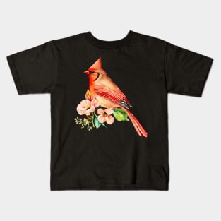 Watercolor Northern Cardinal Kids T-Shirt
